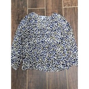 Dylan Gray Womens 100% Silk Shear V-Neck Tunic Long Sleeve Top Size Medium